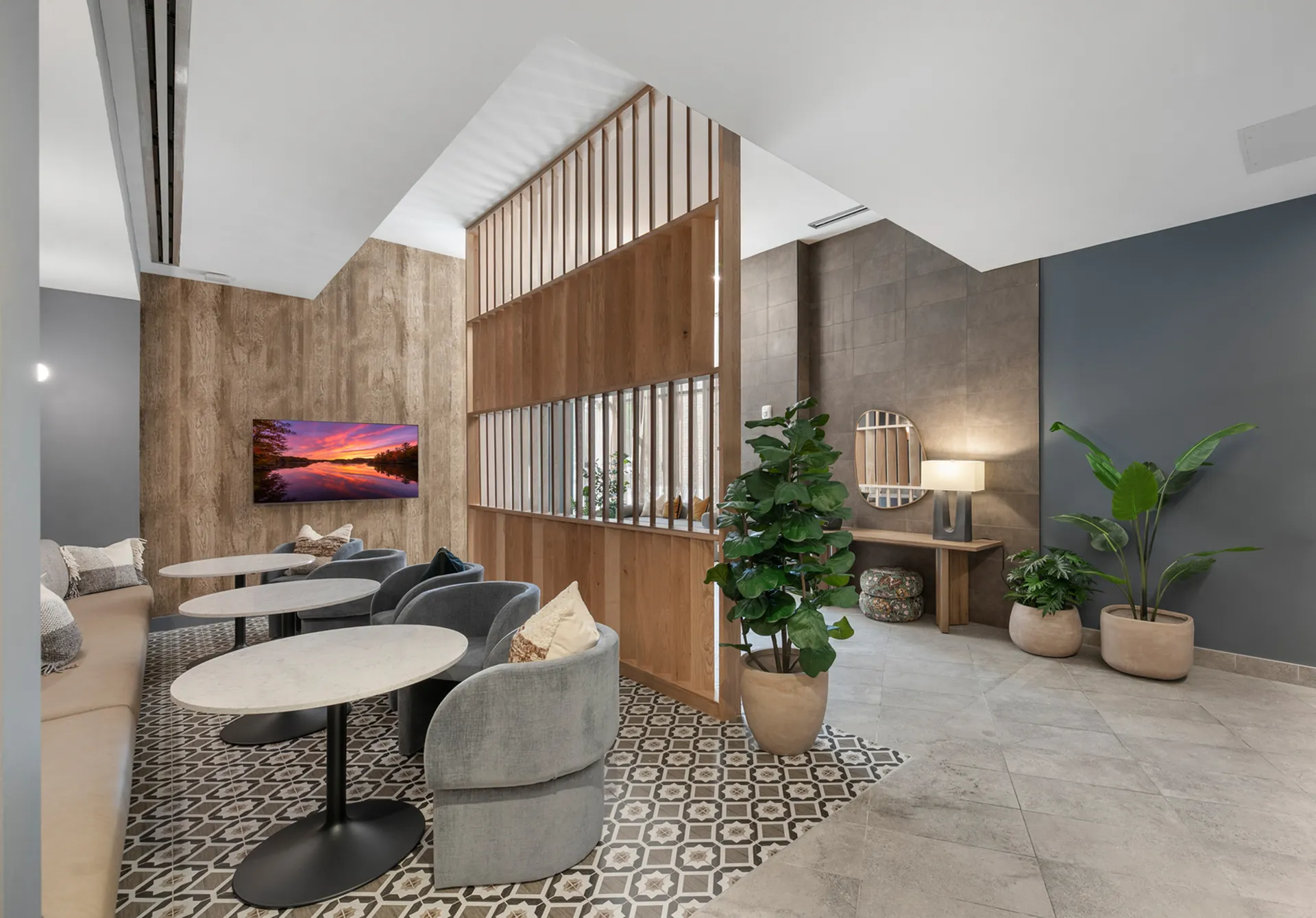 Modern lounge with stylish decor