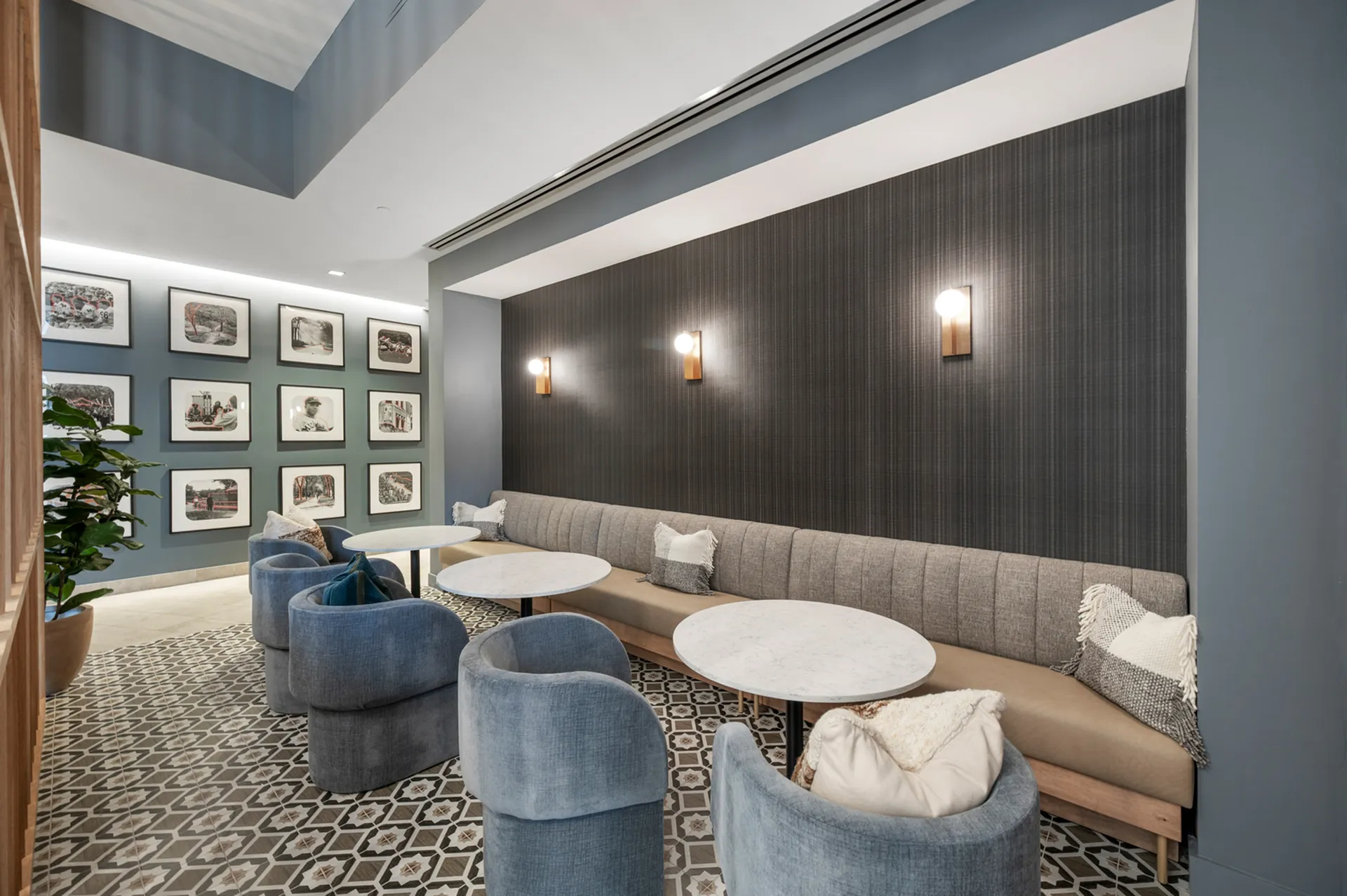 Cozy lounge with modern decor.